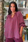 Vivienne Plaid Heathcliff Blouse Burgundy & Russet